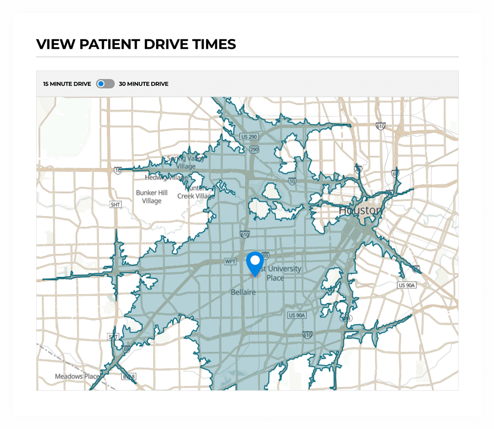 Local Drive Times to Your Facility